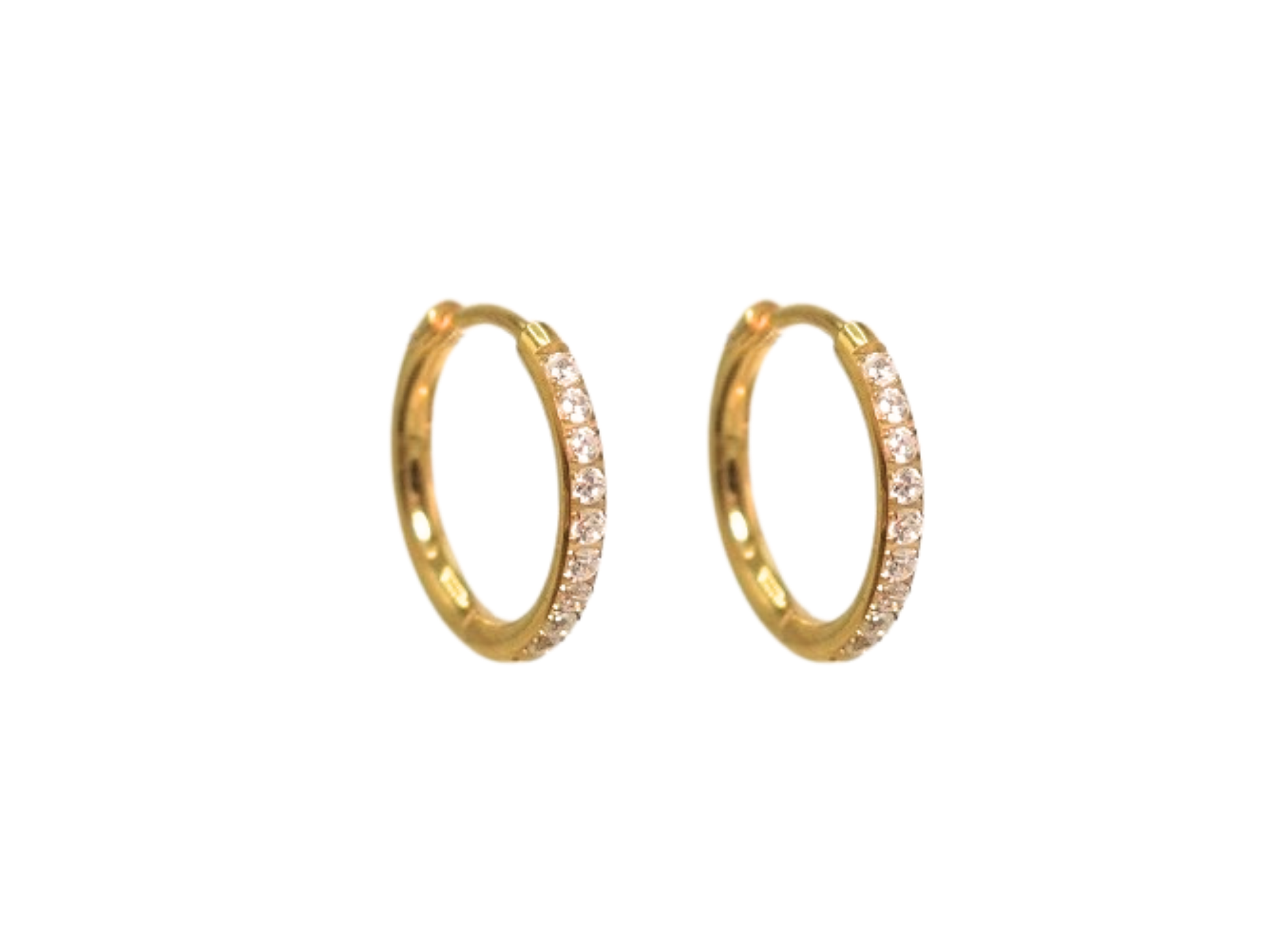 Argollas Aura Shine 12mm Titanio Astm F136 Chapado En Oro 18k 6