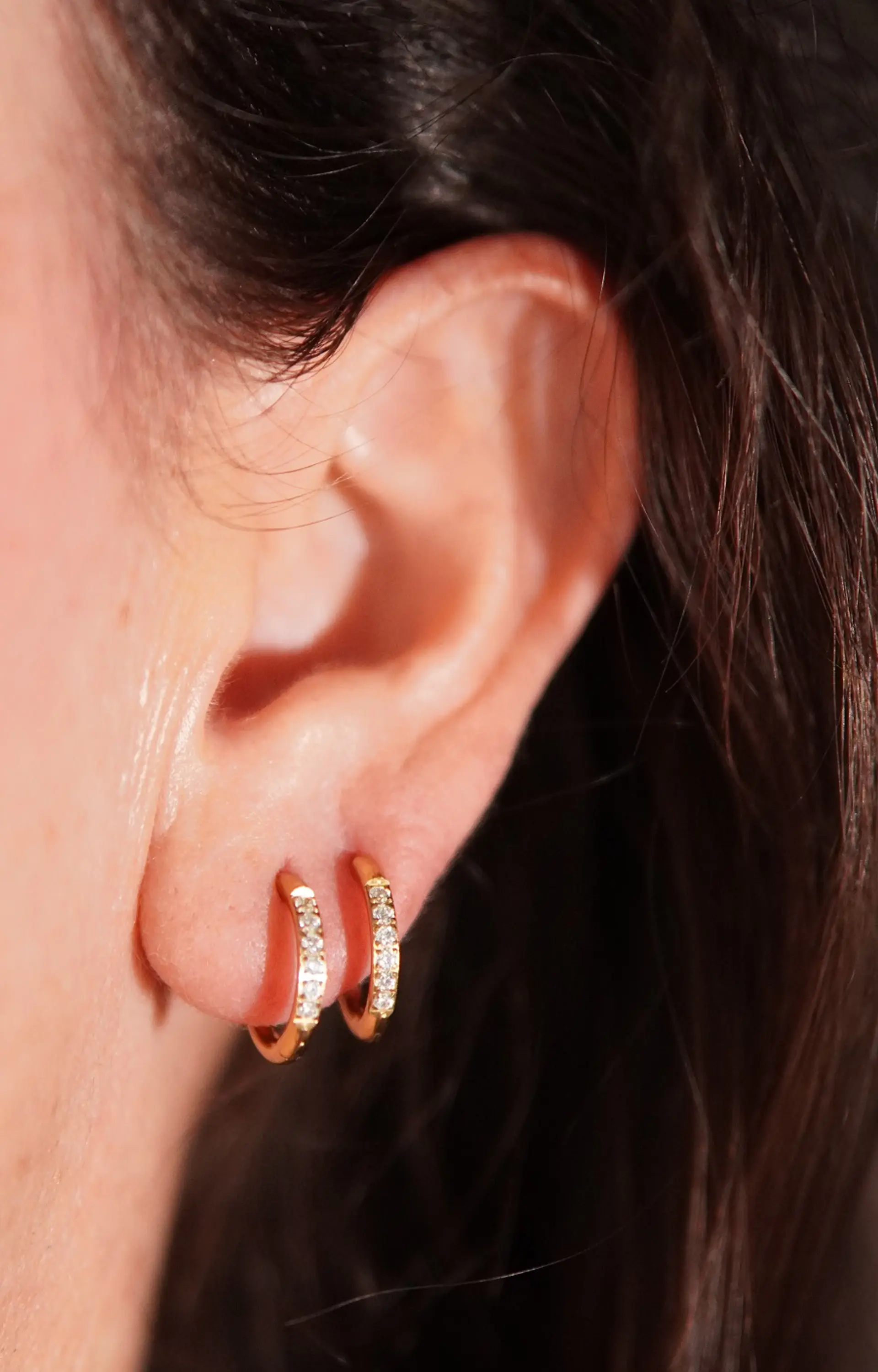 Argollas Aura Shine 10mm Titanio Astm F136 Chapado En Oro 18k 2