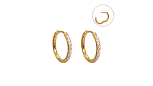 Argollas Aura Shine 10mm Titanio Astm F136 Chapado En Oro 18k