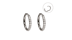 Argollas Aura Shine 8mm Titanio Astm F136 plateadas