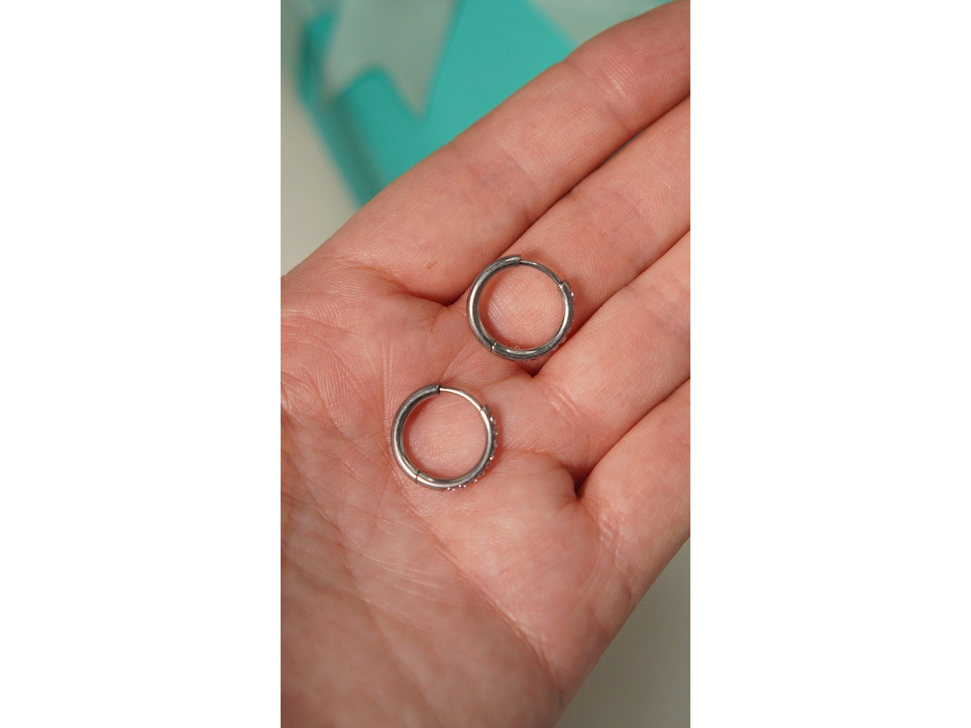 Argollas Aura Shine 12mm Titanio Astm F136 plateadas 5