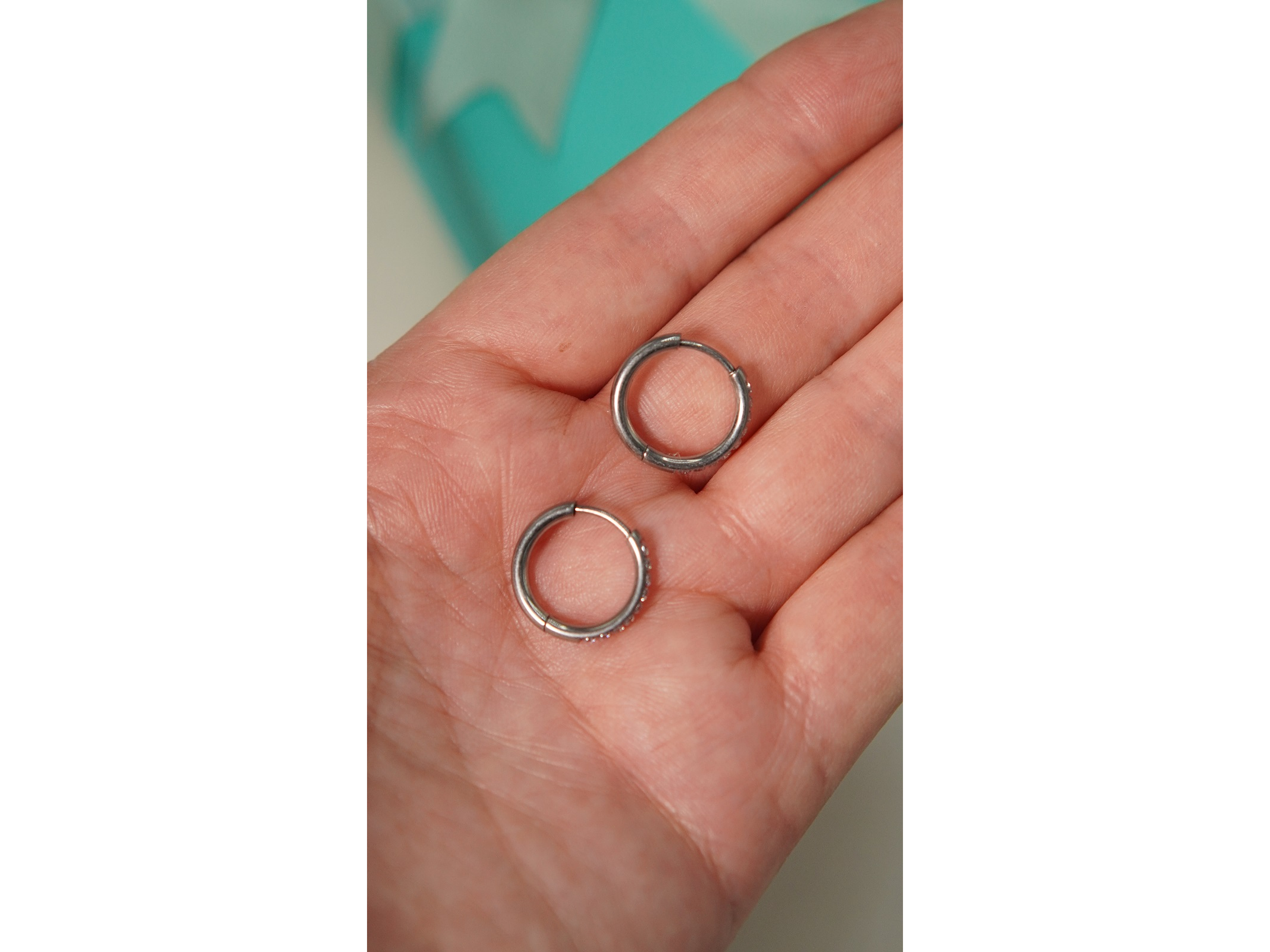 Argollas Aura Shine 12mm Titanio Astm F136 plateadas 5