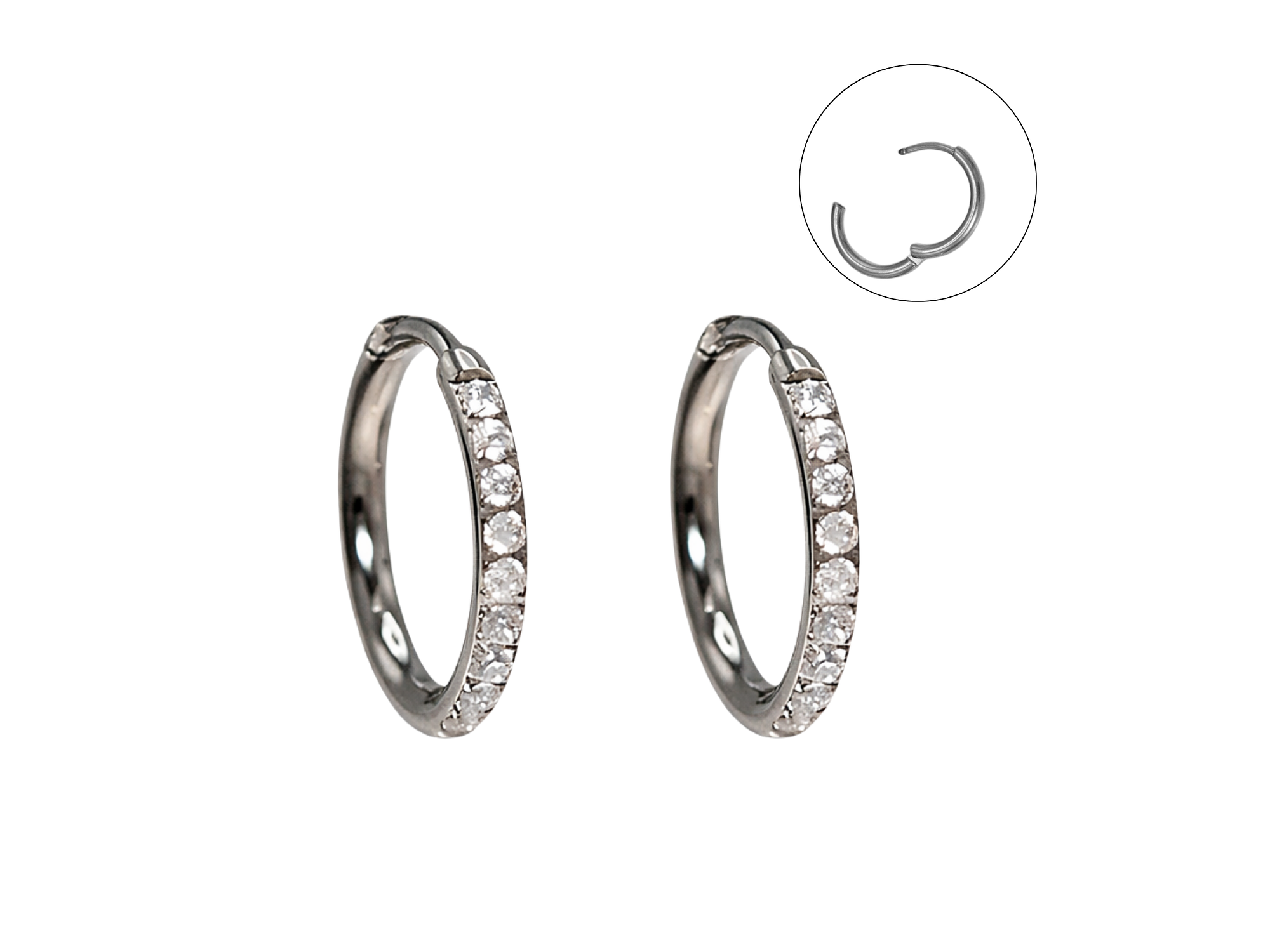 Argollas Aura Shine 12mm Titanio Astm F136 plateadas 1