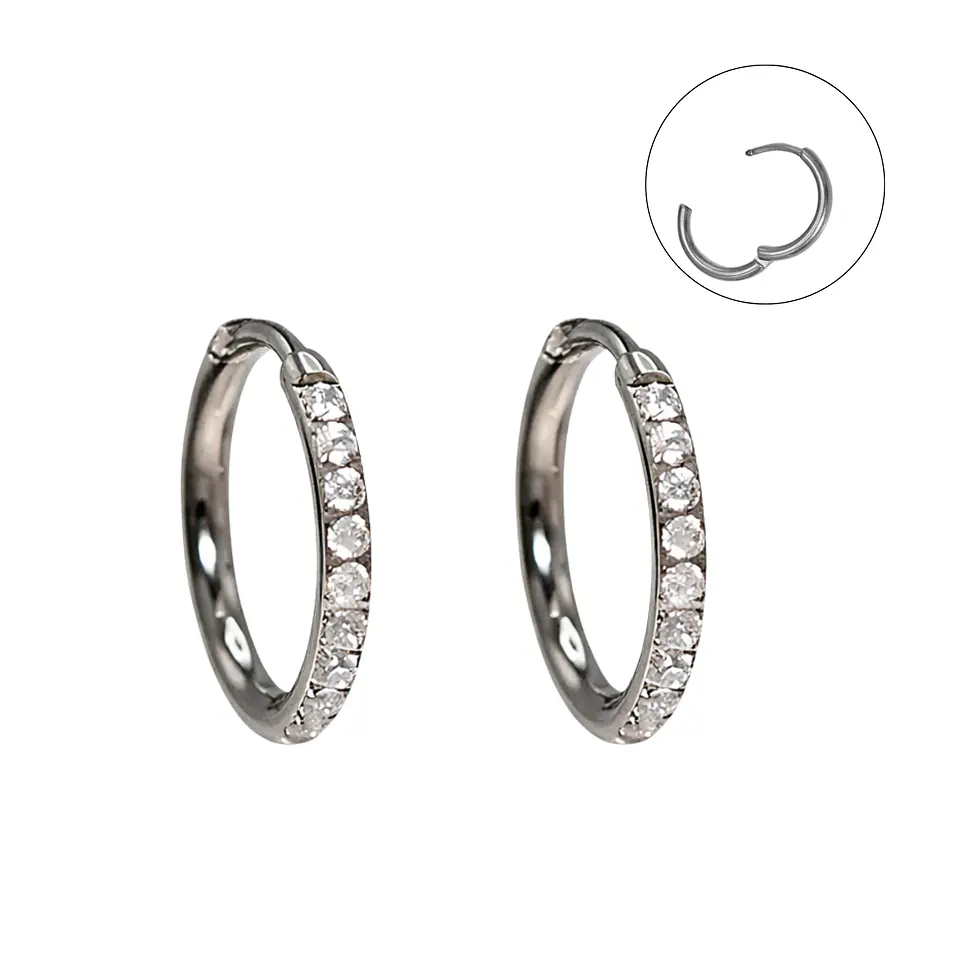 Argollas Aura Shine 12mm Titanio Astm F136 plateadas 1