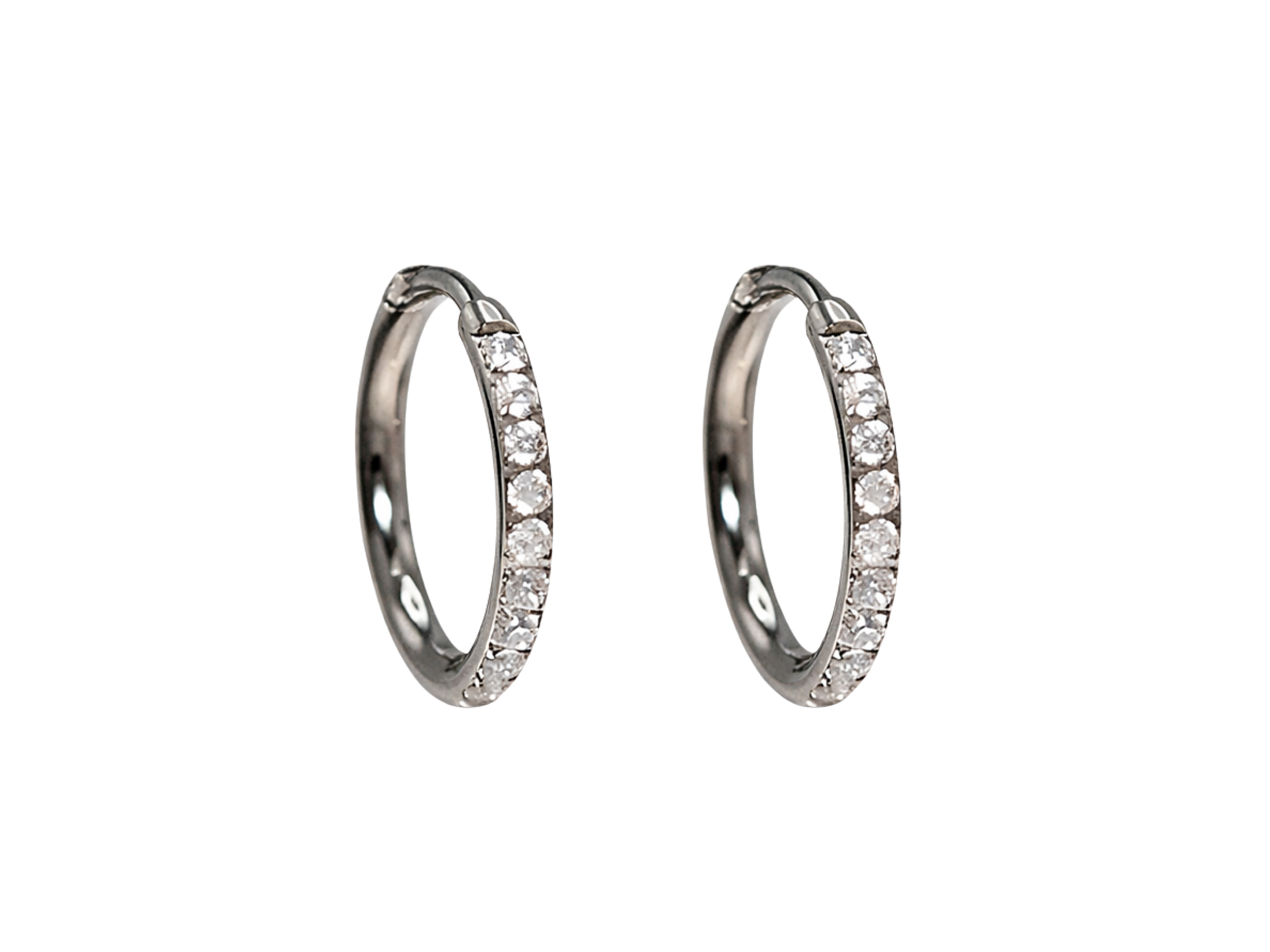 Argollas Aura Shine 12mm Titanio Astm F136 plateadas 8