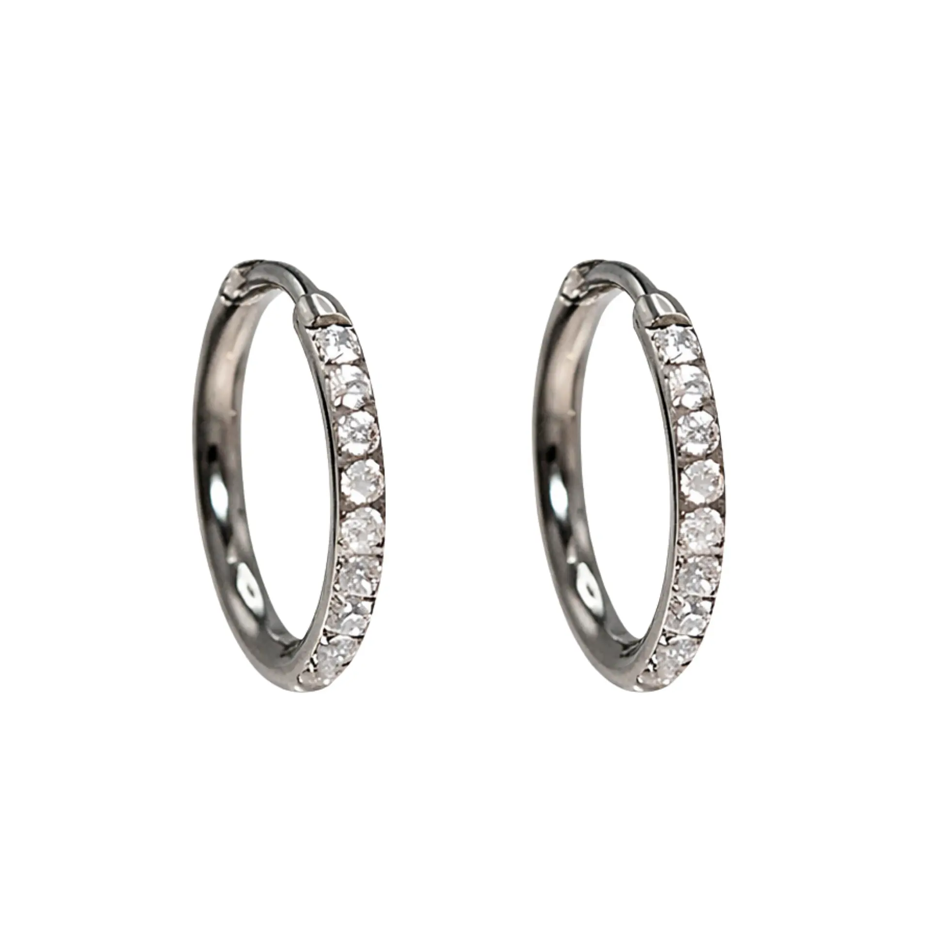 Argollas Aura Shine 12mm Titanio Astm F136 plateadas 8