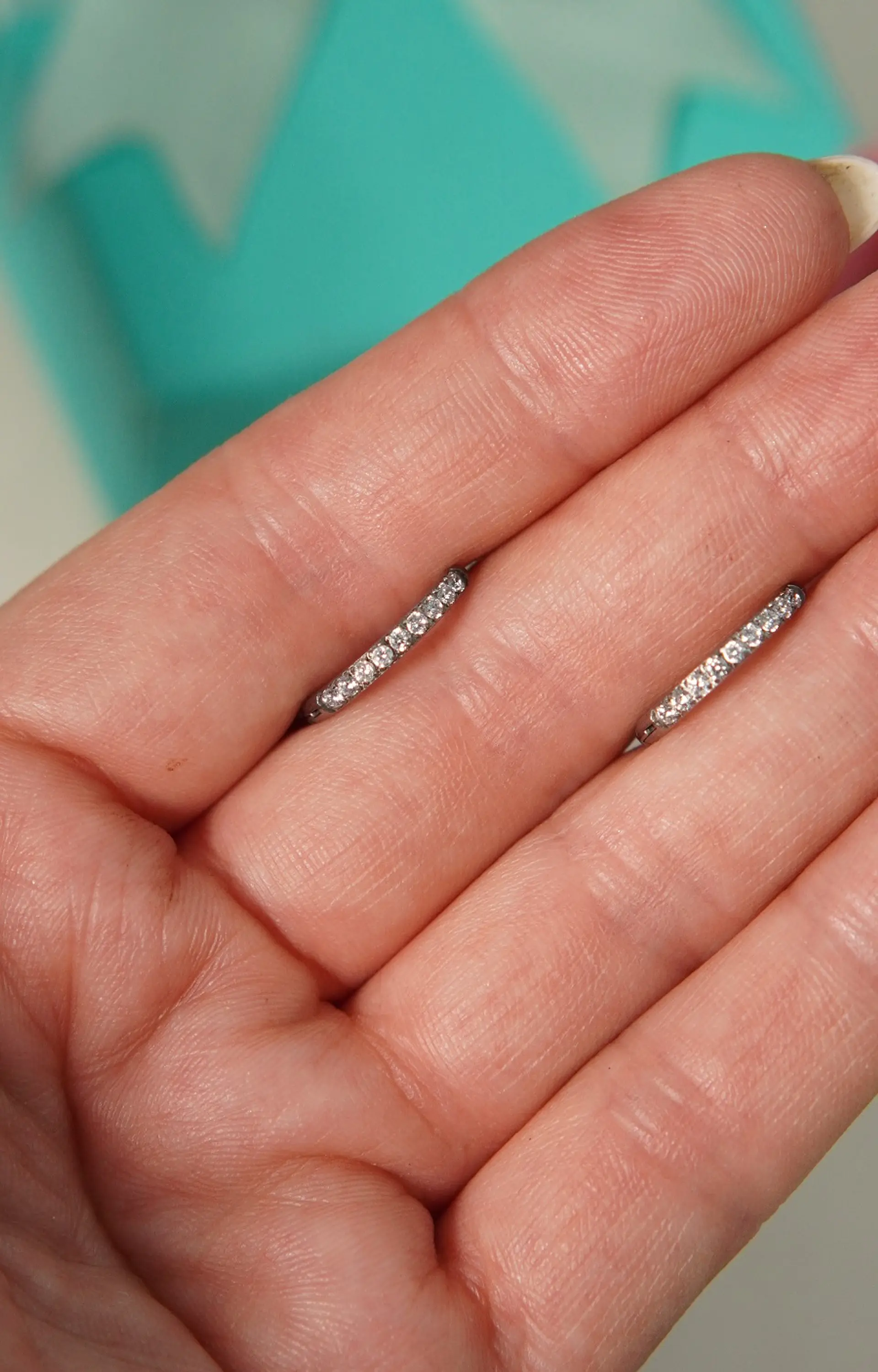 Argollas Aura Shine 12mm Titanio Astm F136 plateadas 9