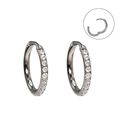 Argollas Aura Shine 10mm Titanio Astm F136 plateadas