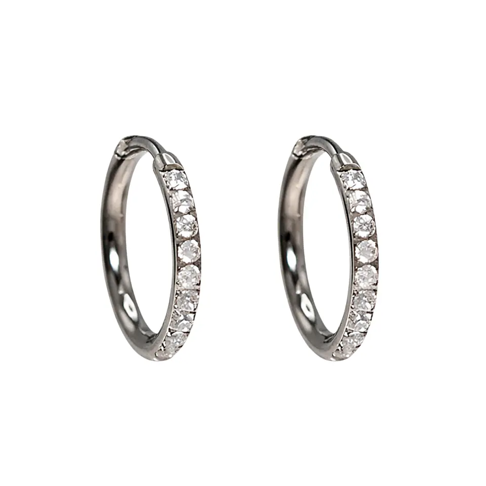 Argollas Aura Shine 10mm Titanio Astm F136 plateadas 8