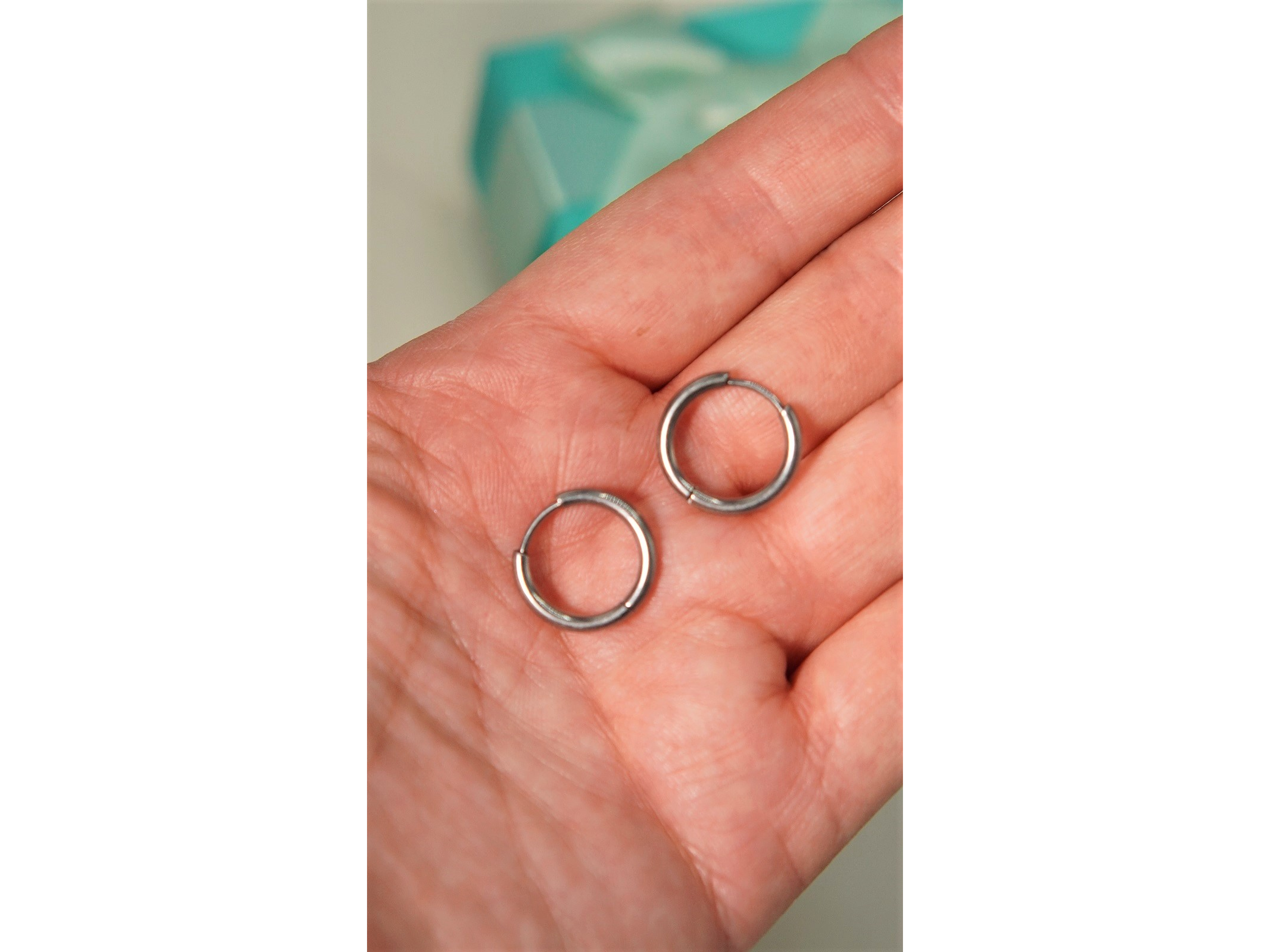 Argollas lisas Aura 12mm Titanio Astm F136 plateadas 4