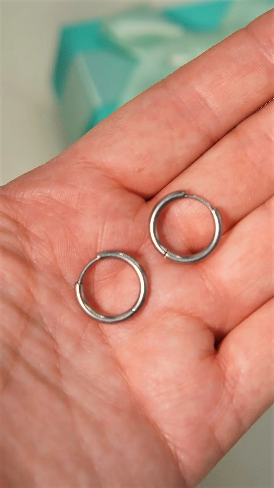 Argollas lisas Aura 12mm Titanio Astm F136 plateadas 4