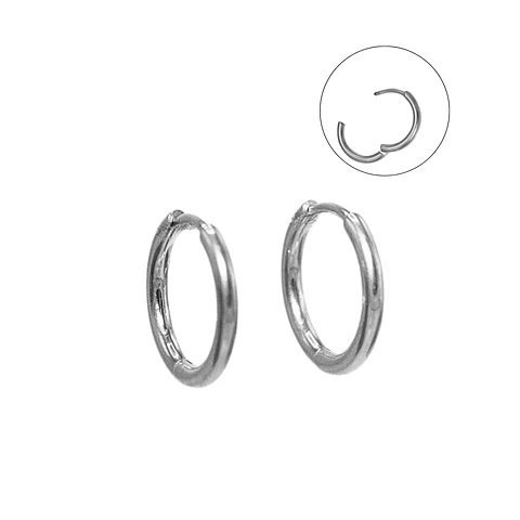 Argollas lisas Aura 12mm Titanio Astm F136 plateadas