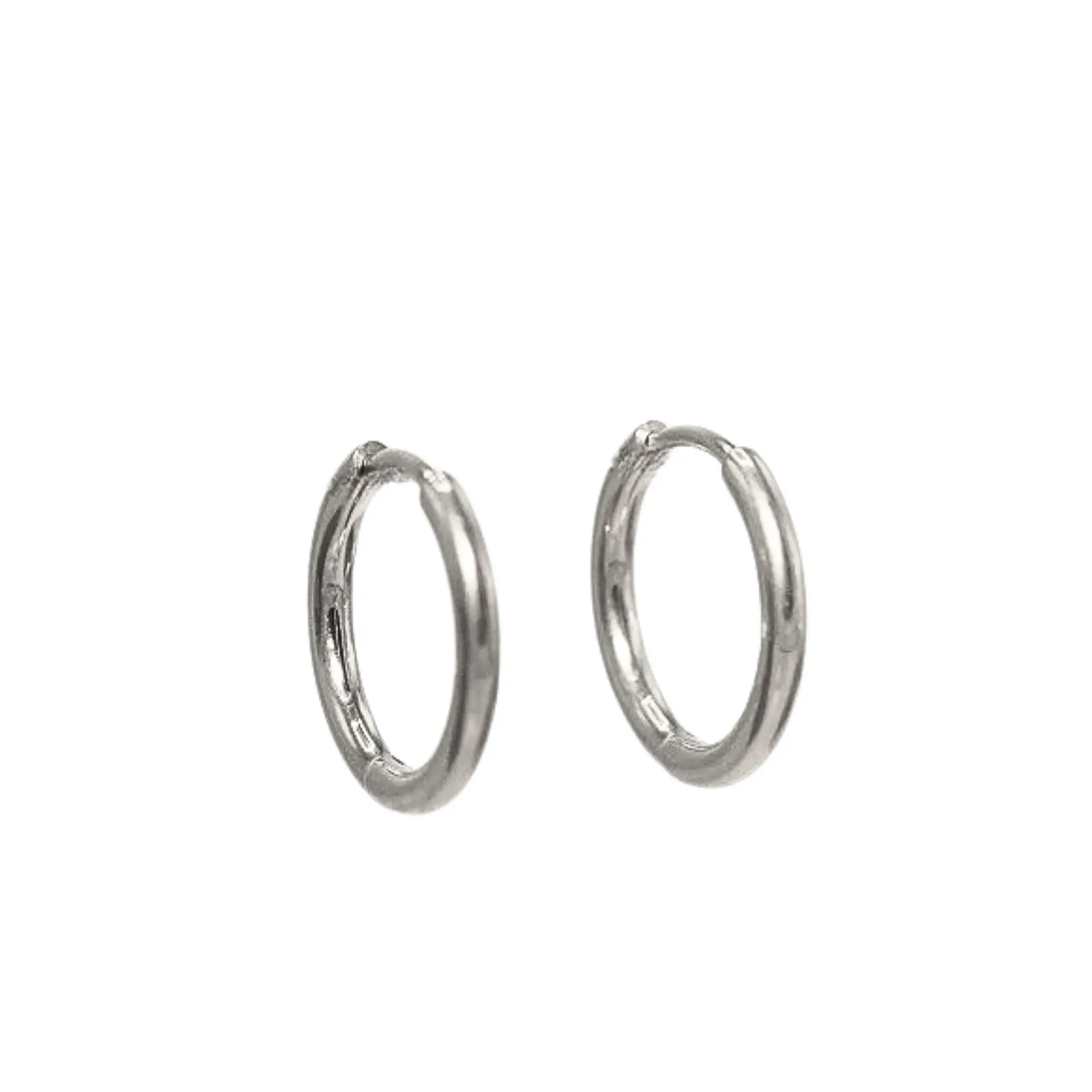 Argollas lisas Aura 12mm Titanio Astm F136 plateadas 5