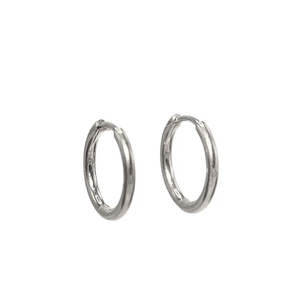 Argollas lisas Aura 12mm Titanio Astm F136 plateadas 5
