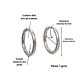 Argollas lisas Aura 12mm Titanio Astm F136 plateadas - Miniatura 3