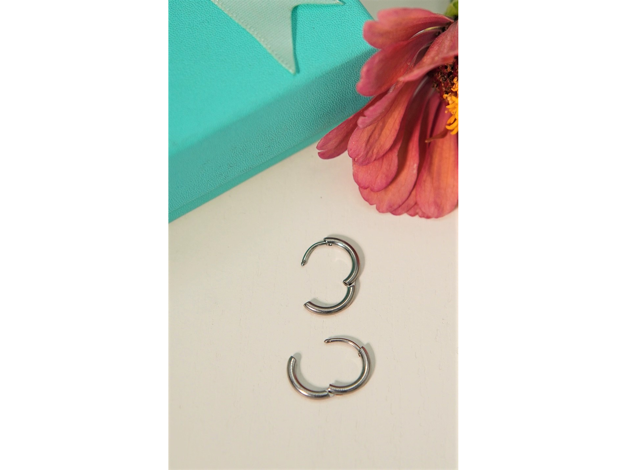 Argollas Lisas aura 10mm Titanio Astm F136 plateadas 5