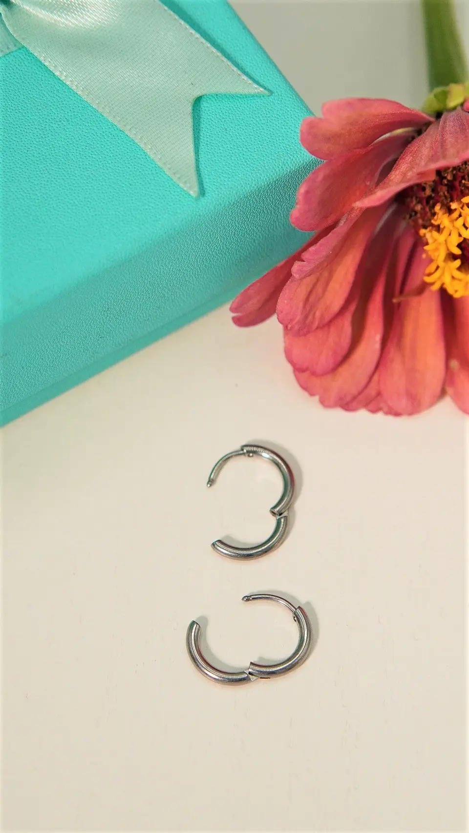Argollas Lisas aura 10mm Titanio Astm F136 plateadas 7