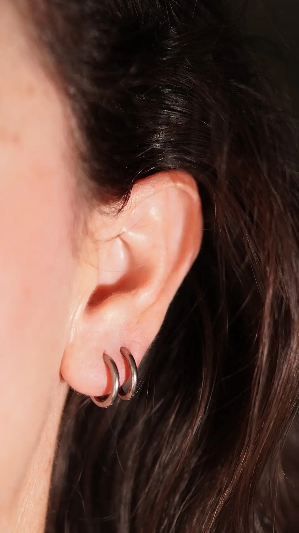Argollas Lisas aura 10mm Titanio Astm F136 plateadas 2
