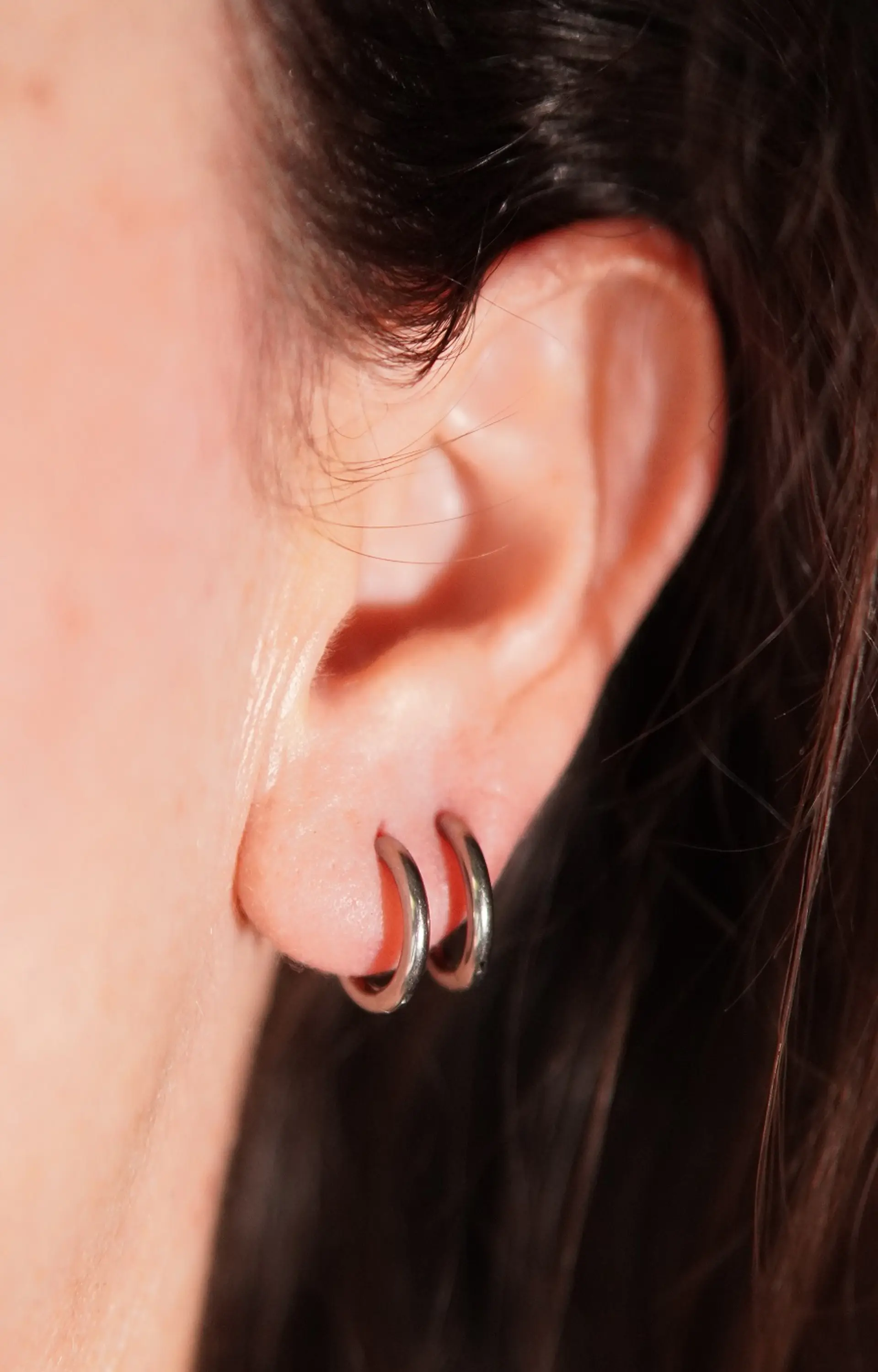 Argollas Lisas aura 10mm Titanio Astm F136 plateadas 6