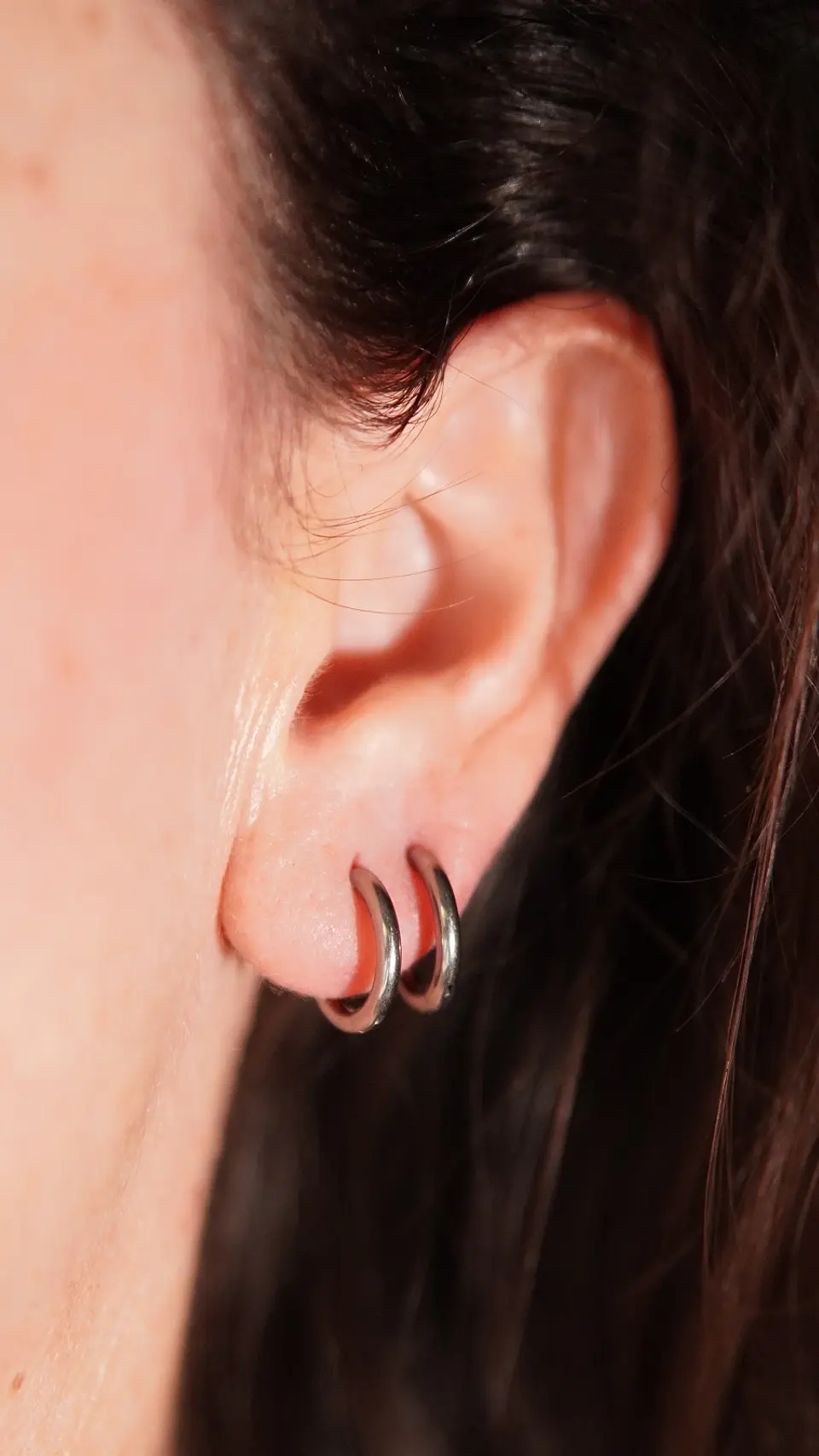 Argollas Lisas aura 10mm Titanio Astm F136 plateadas 6