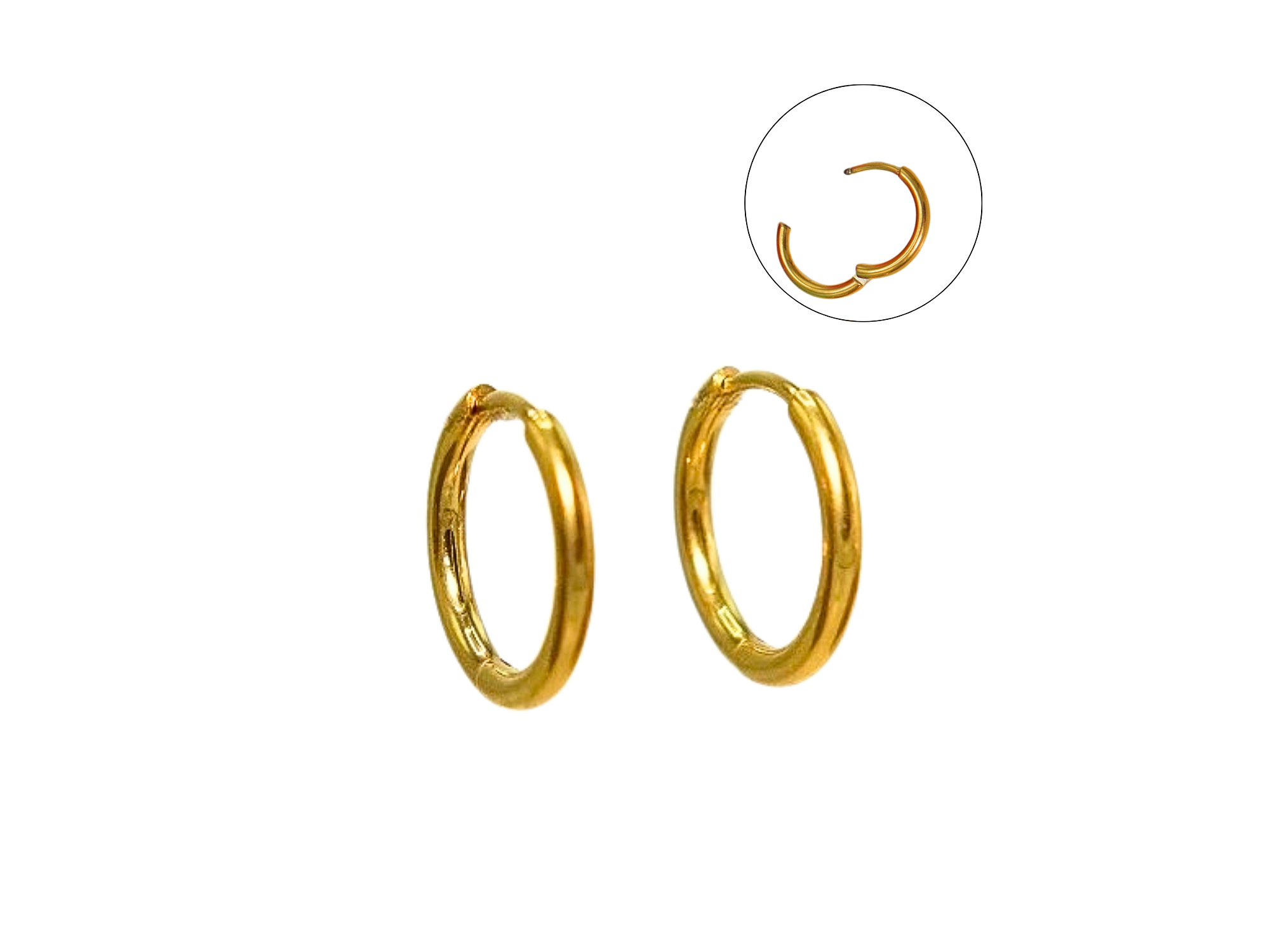 Argollas lisas Aura Titanio 8mm Astm F136 Chapadas En Oro 18k  1