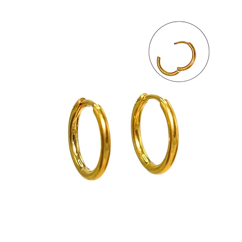 Argollas lisas Aura Titanio 8mm Astm F136 Chapadas En Oro 18k 