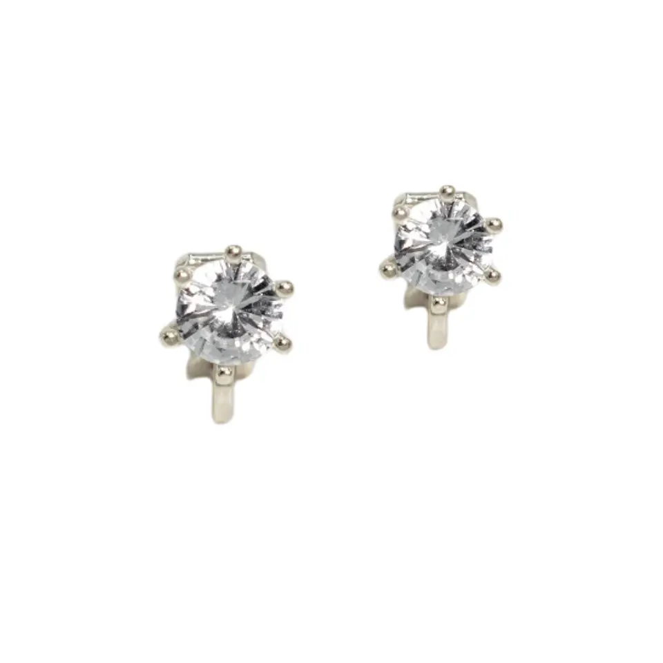 Aros Elizabeth sin perforacion punto de luz elegante plateados 6
