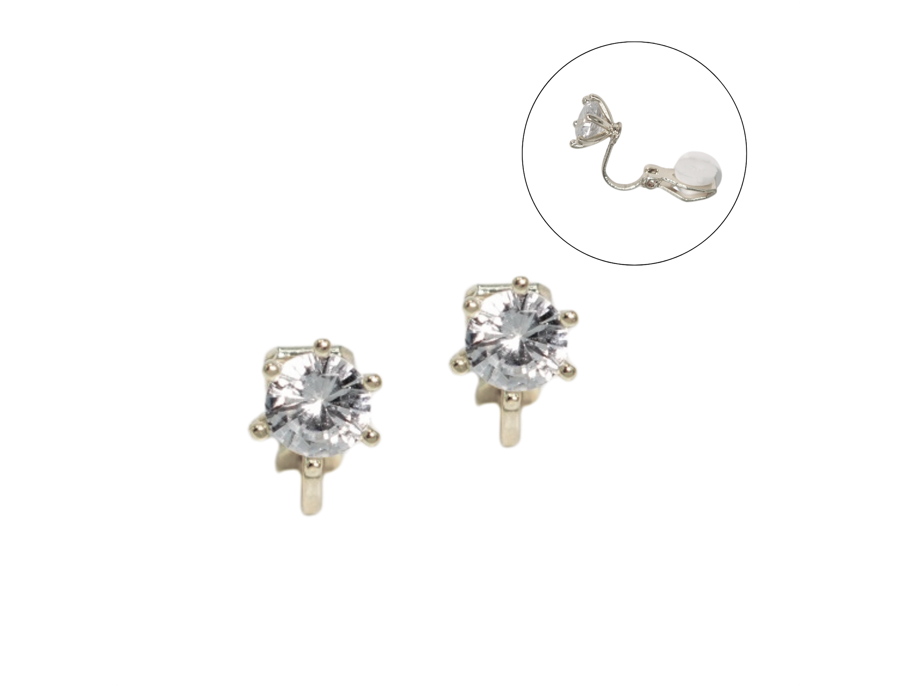 Aros Elizabeth sin perforacion punto de luz elegante plateados 1