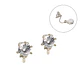 Aros Elizabeth sin perforacion punto de luz elegante plateados - Miniatura 1