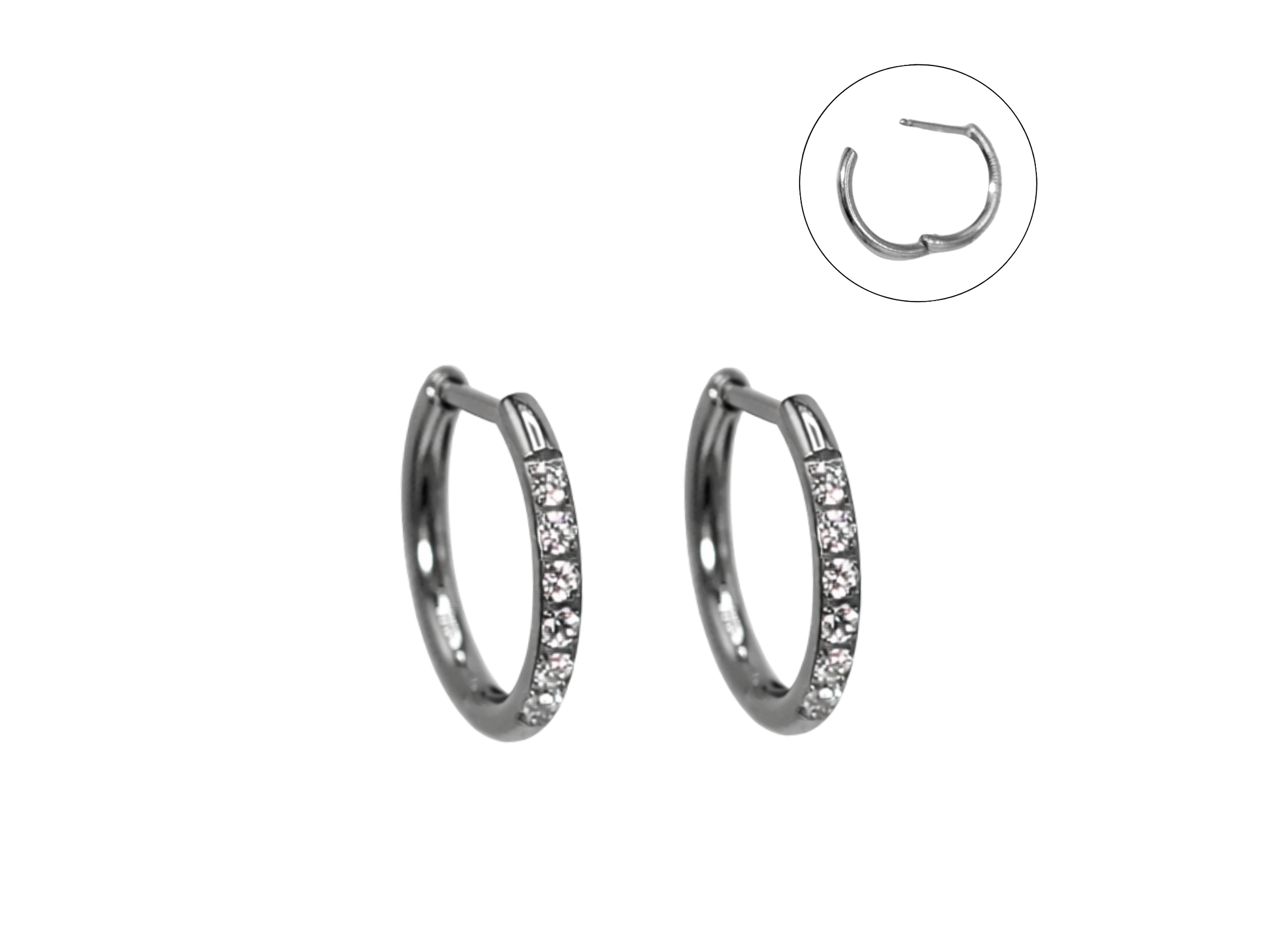 Argollas Aura Slim 10mm Zirconias titanio ASTM F136 cierre ballesta 1