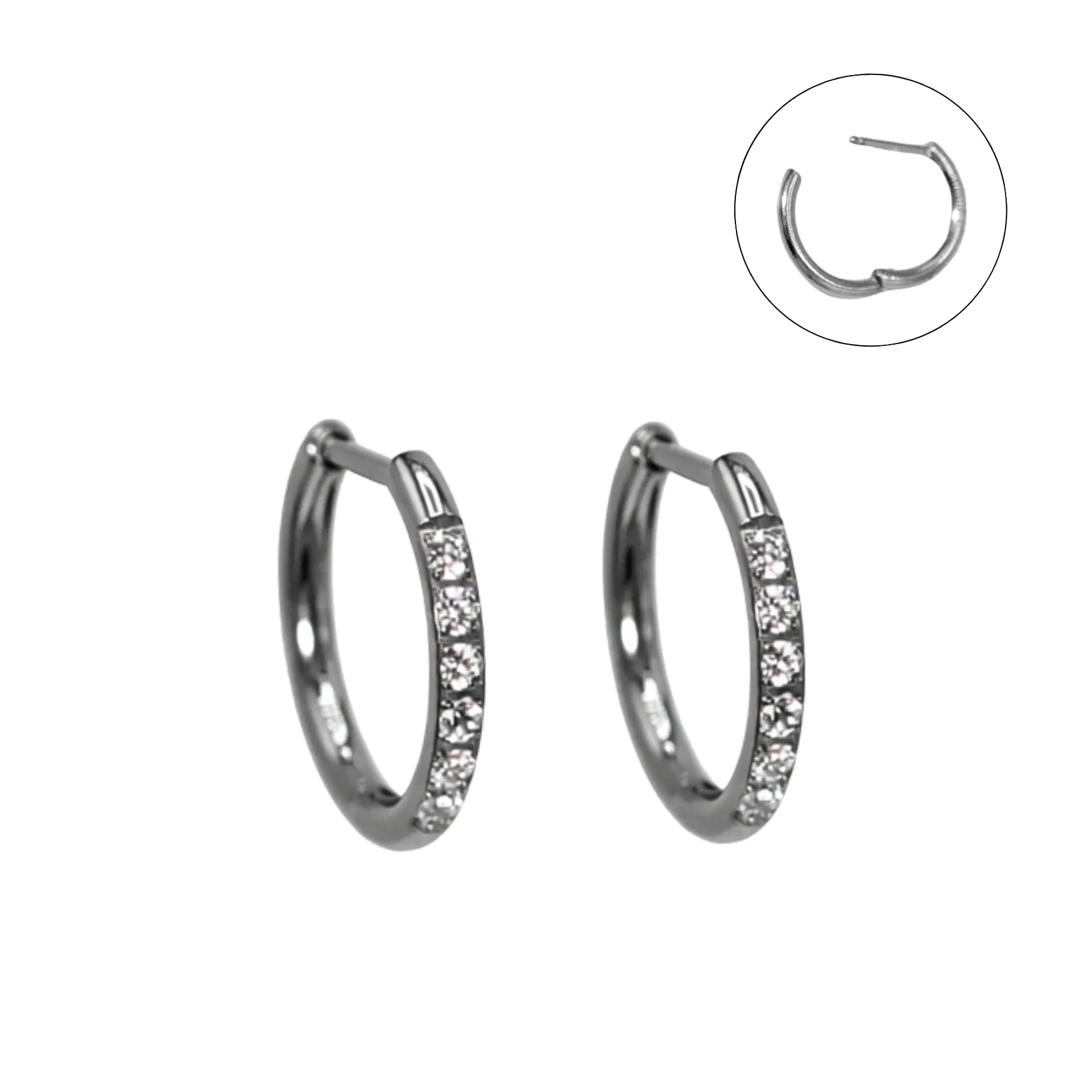 Argollas Aura Slim 10mm Zirconias titanio ASTM F136 cierre ballesta 1