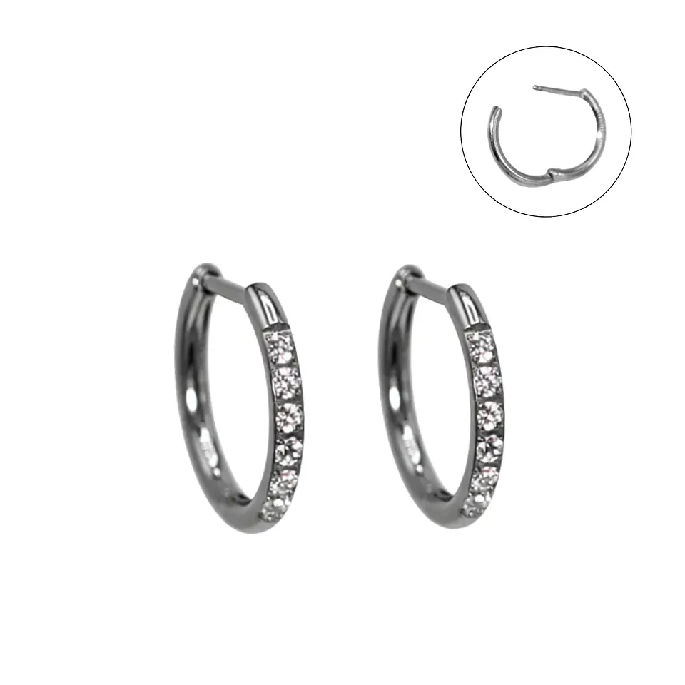 Argollas Aura Slim 10mm Zirconias titanio ASTM F136 cierre ballesta 1