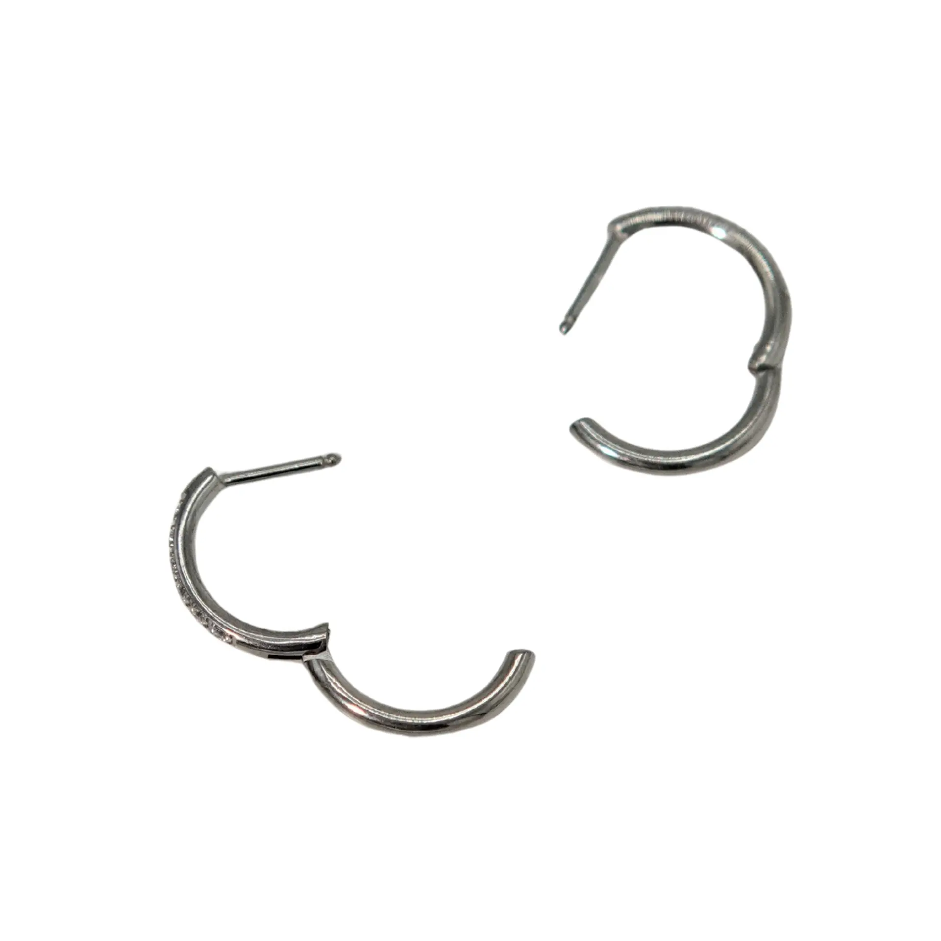 Argollas Aura Slim 10mm Zirconias titanio ASTM F136 cierre ballesta 6