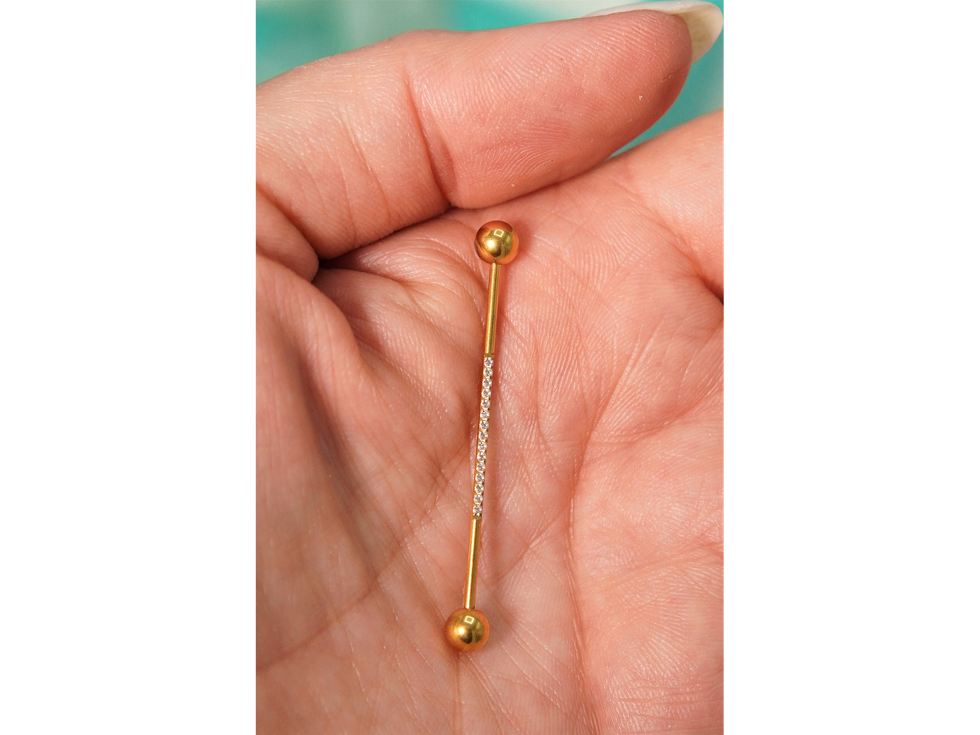 Piercing Industrial 16G Titanio ASTM F-136 Zirconias  4