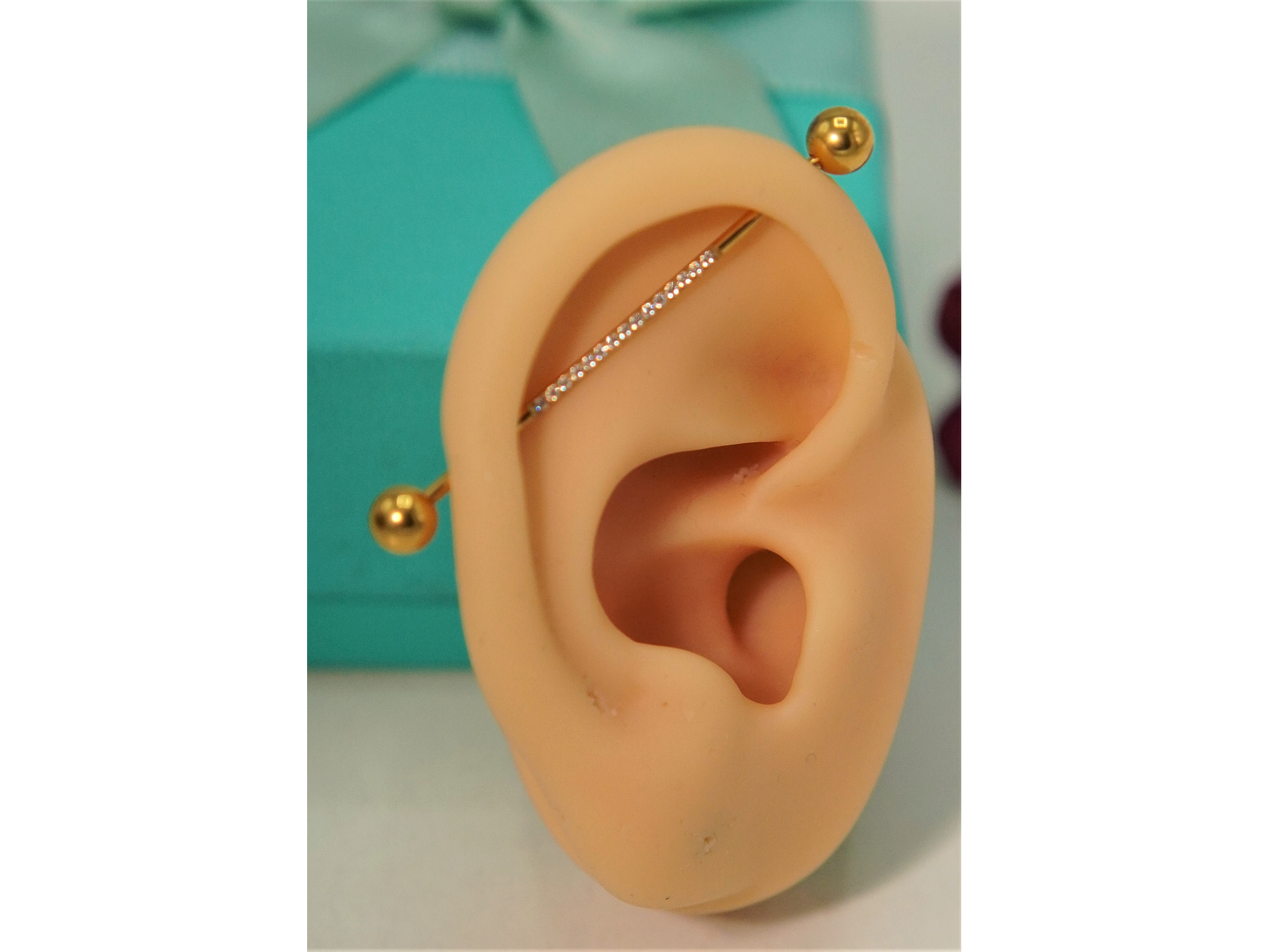 Piercing Industrial 16G Titanio ASTM F-136 Zirconias  2