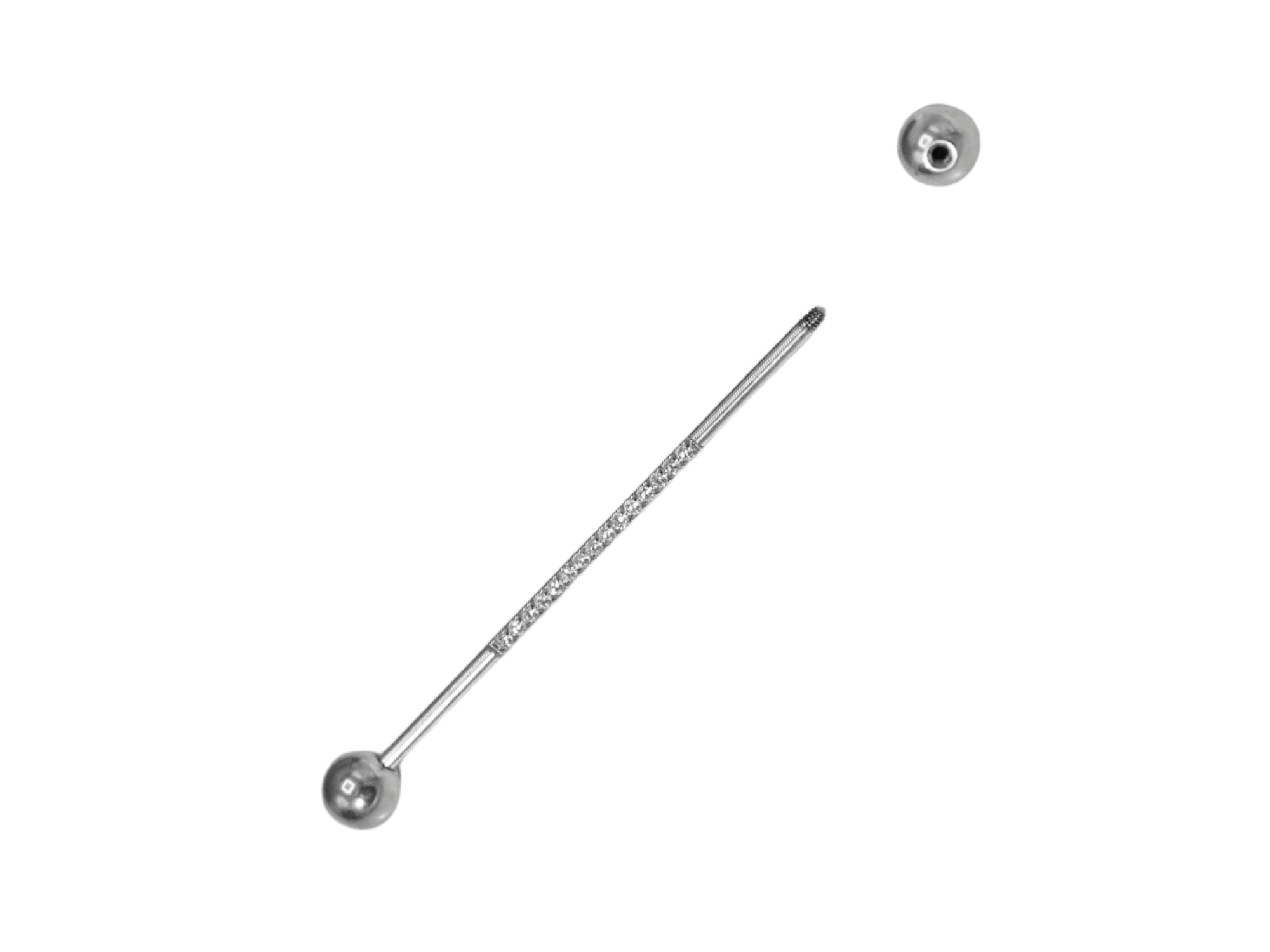 Piercing Industrial Titanio ASTM F-136 Plateado Zirconias 6