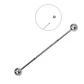 Piercing Industrial Lili Titanio ASTM F-136 Plateado Zirconias - Miniatura 1