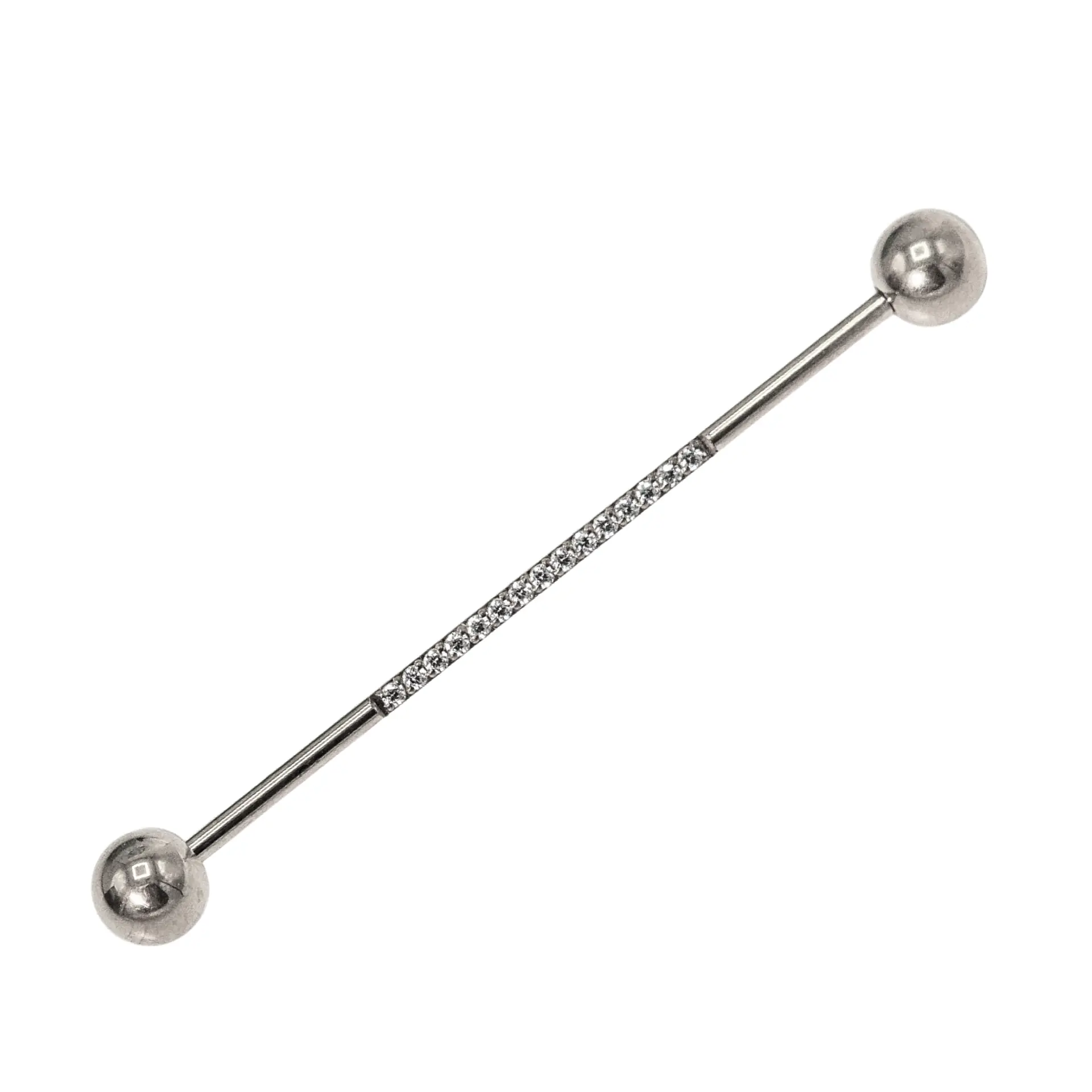 Piercing Industrial Lili Titanio ASTM F-136 Plateado Zirconias 8