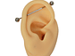 Piercing Industrial Titanio ASTM F-136 Plateado Zirconias - Miniatura 2