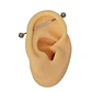 Piercing Industrial Lili Titanio ASTM F-136 Plateado Zirconias - Miniatura 2