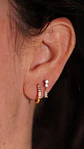 Piercing Ivis labret colgante zirconia 16G Titanio F136 dorado - Miniatura 2