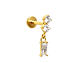 Piercing Ivis labret colgante zirconia 16G Titanio F136 dorado - Miniatura 8