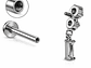 Piercing Ivis labret colgante zirconia 16G Titanio F136 plateados - Miniatura 5