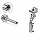 Piercing Ivis labret colgante zirconia 16G Titanio F136 plateados - Miniatura 5