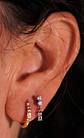 Piercing Ivis labret colgante zirconia 16G Titanio F136 plateados - Miniatura 2
