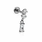 Piercing Ivis labret colgante zirconia 16G Titanio F136 plateados - Miniatura 8