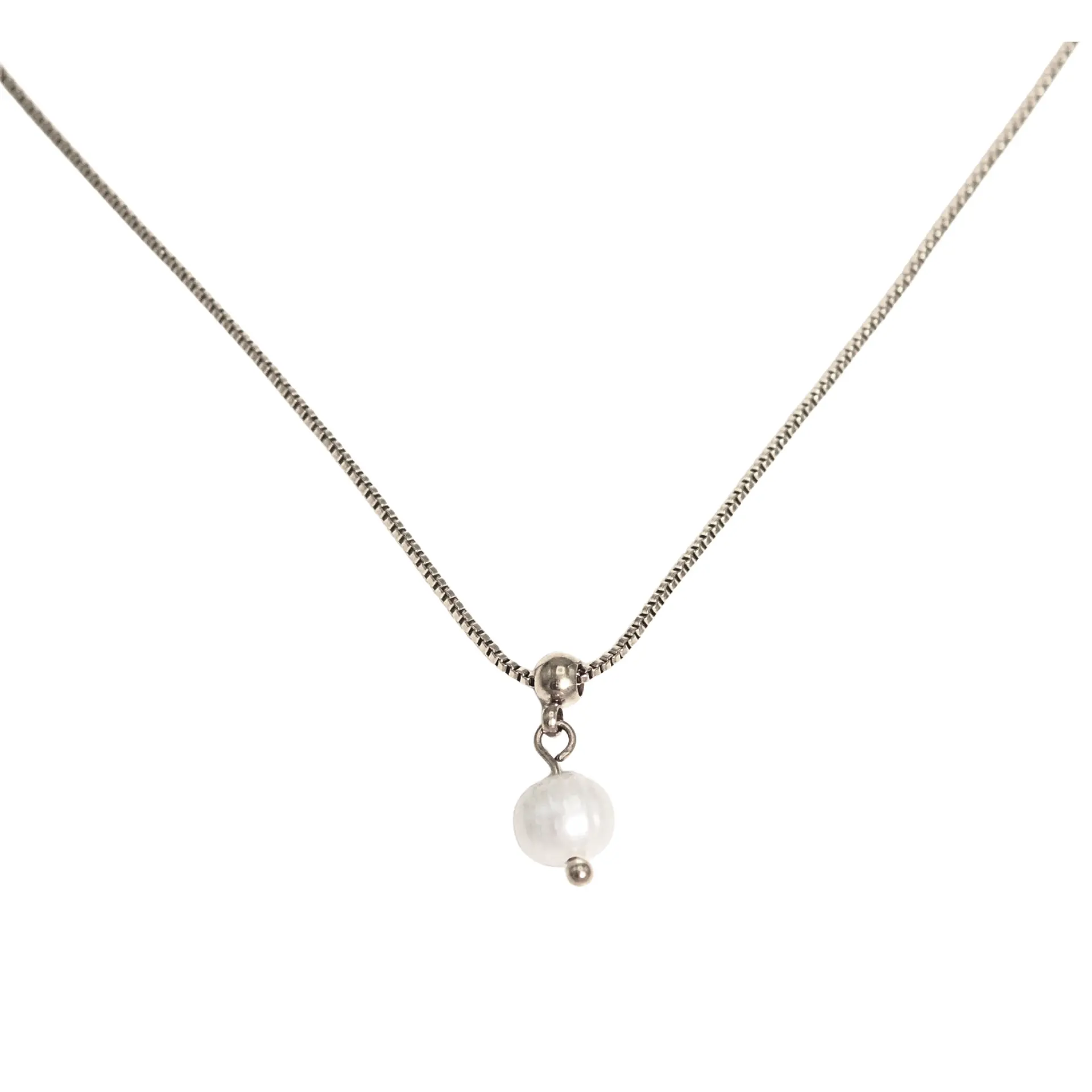 Collar ajustable Nerea perla de rio plateada Riviere 1