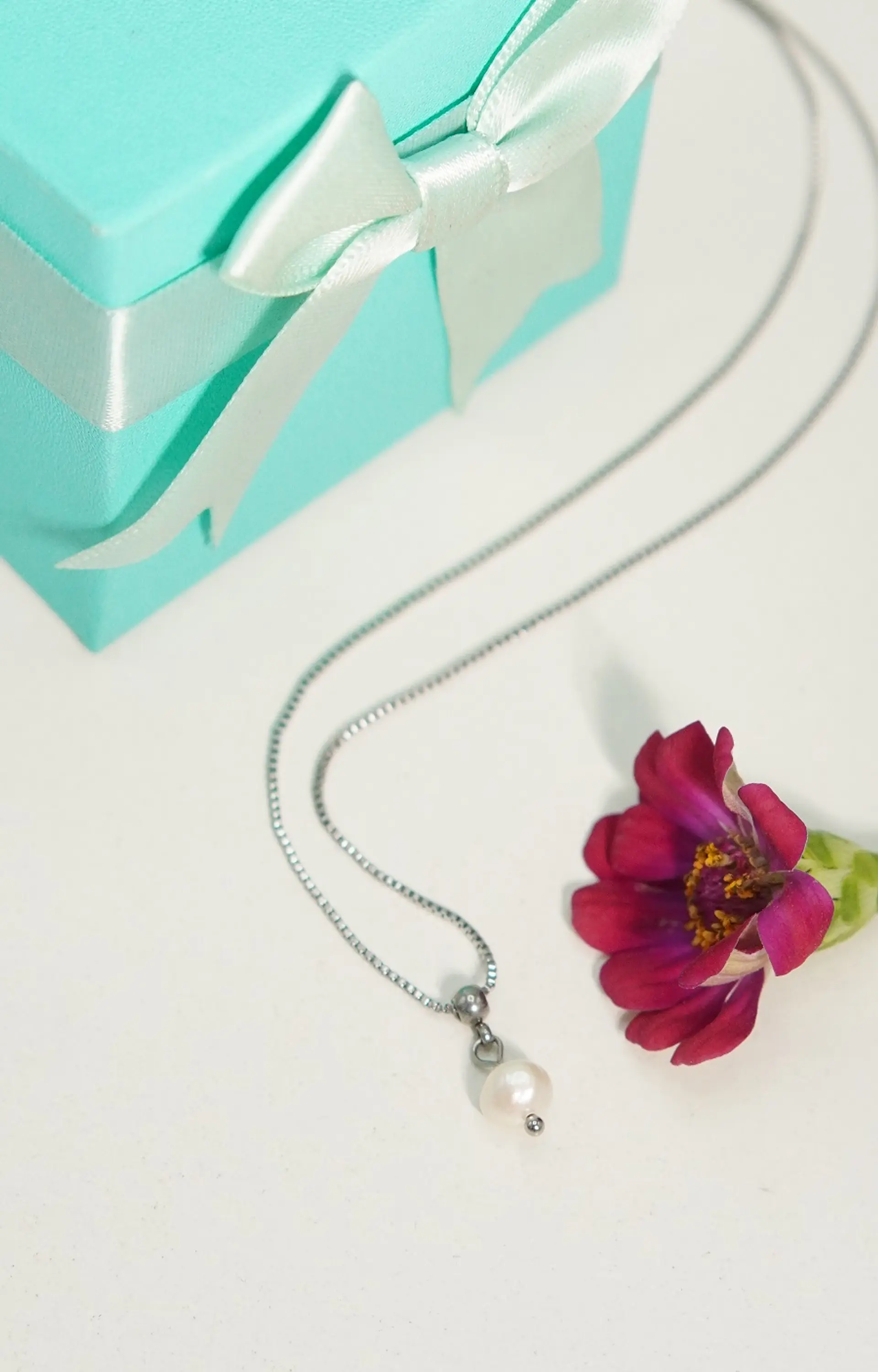 Collar ajustable Nerea perla de rio plateada Riviere 9