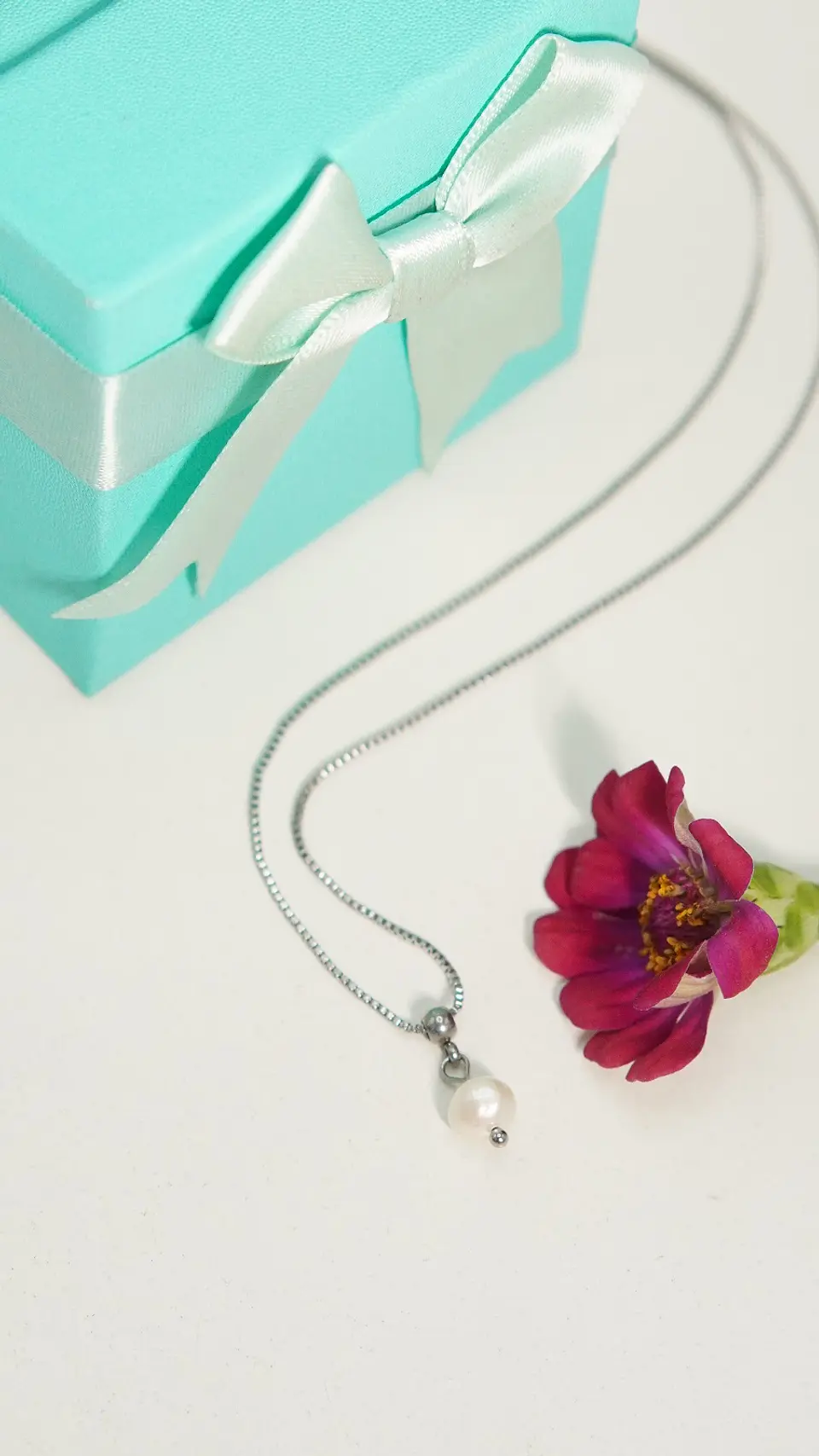Collar ajustable Nerea perla de rio plateada Riviere 9