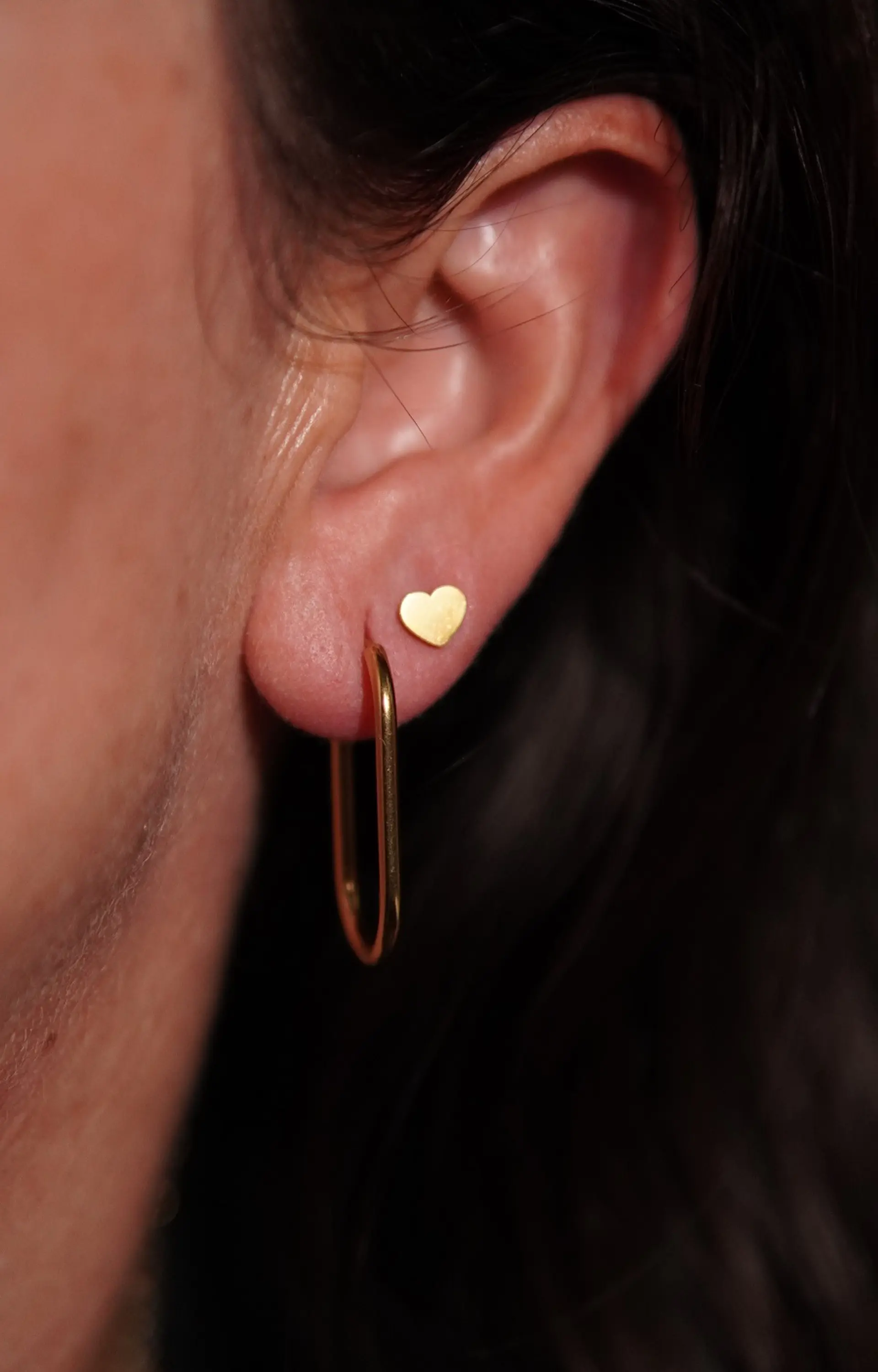 Aros abridores Elisa corazón seguro chapado en oro 18k 6